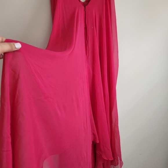 MARCHESA Notte 100% silk gown dress fuchsia pink sz 0 - Picture 4 of 8